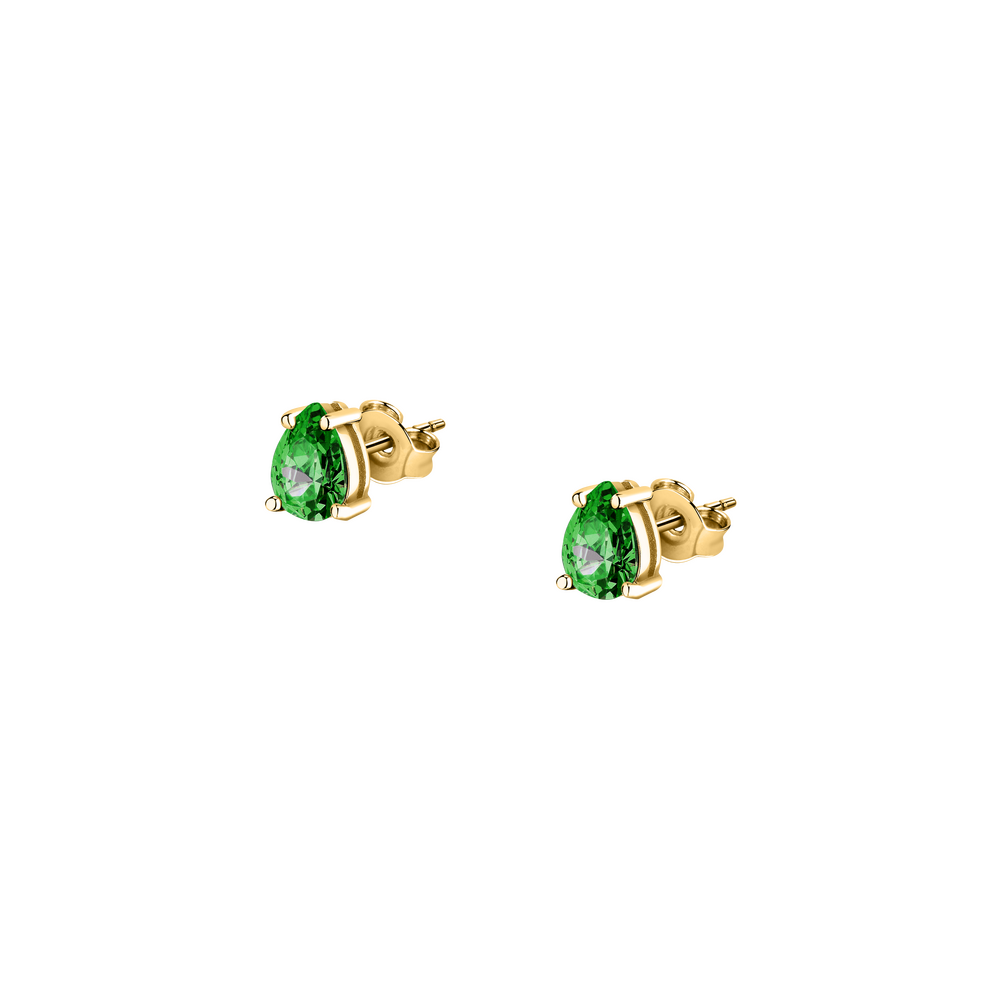 Cercei cu piatră verde placați cu aur, Morellato