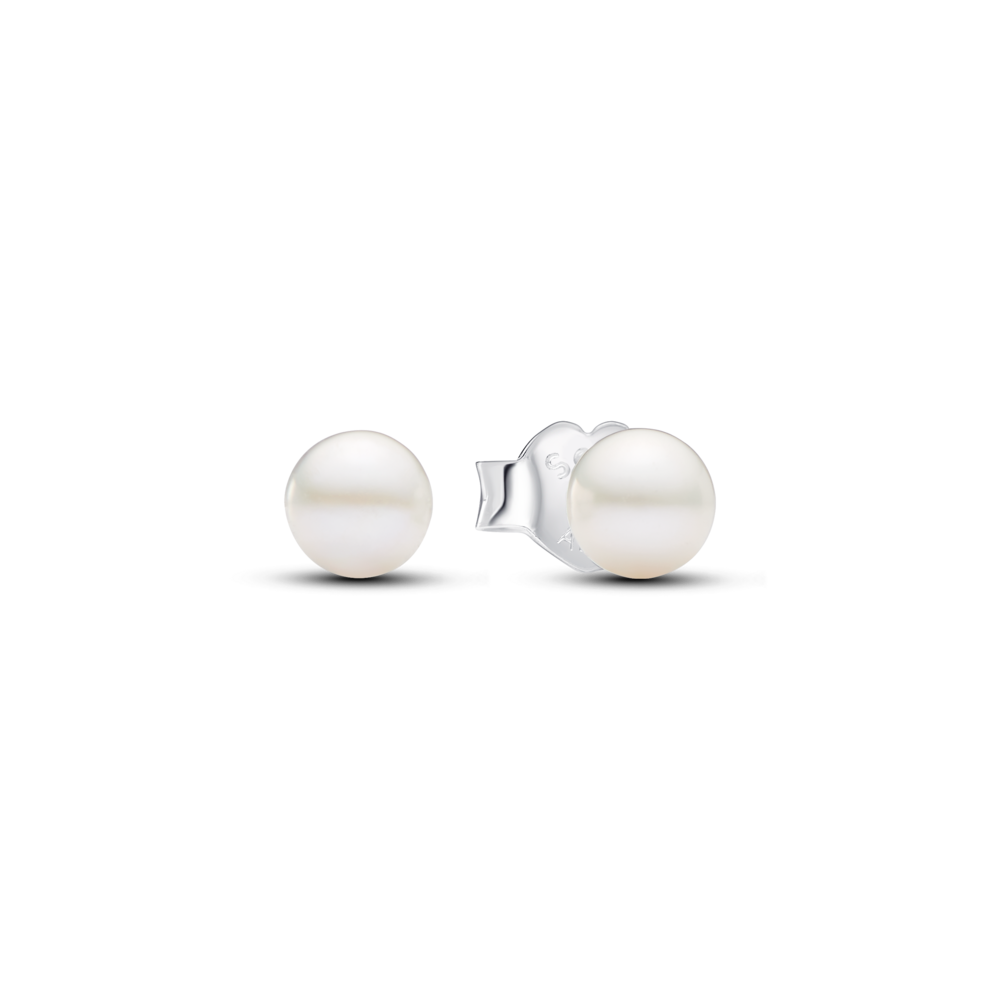 Cercei cu șurub cu perlă de cultură de apă dulce tratată, de 4,5 mm