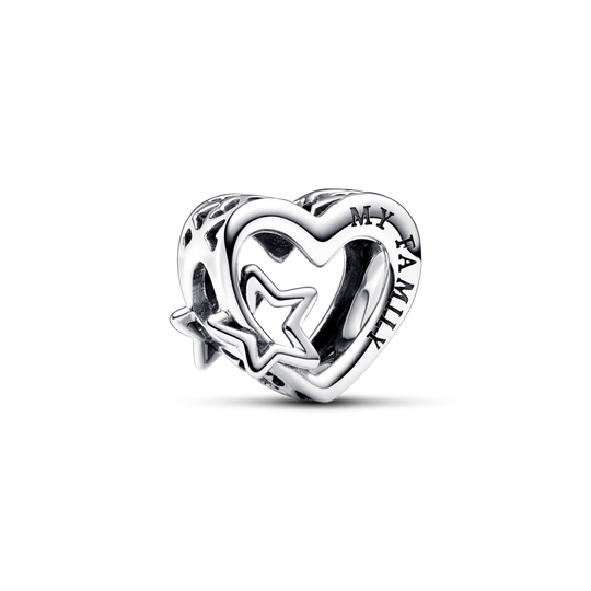 Talisman în formă de inimioară și stea cu structură dantelată