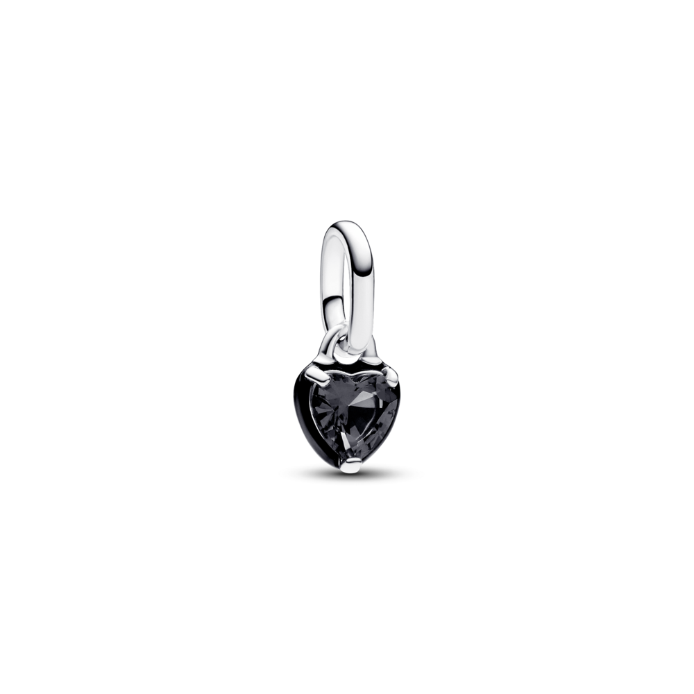 Mini talisman de tip pandantiv cu inimă chakra neagră Pandora ME