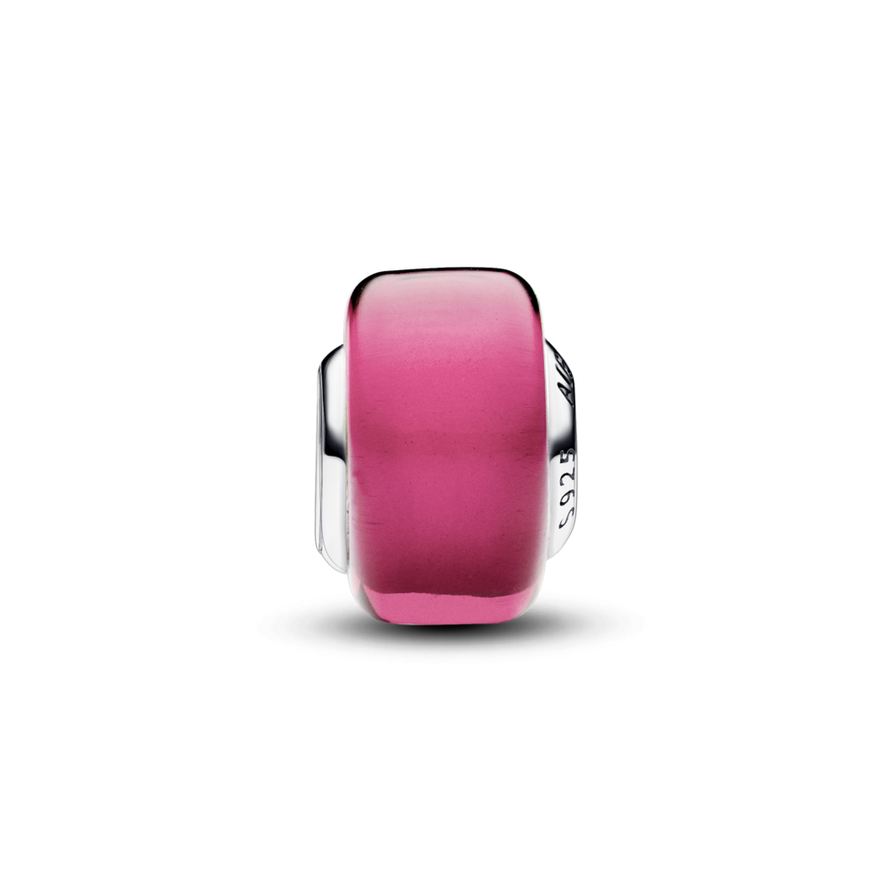 Mini talisman din sticlă de Murano roz