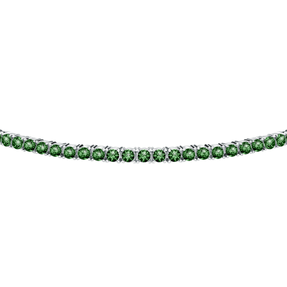 Brățară Tesori tennis verde Smarald, ajustabilă de 17,5 cm + extensie de 1,75 cm, Morellato