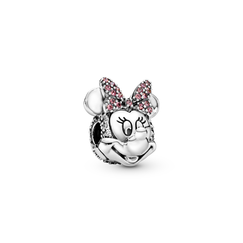 Talisman cu fixare ușoară tip pavé Funda roz a lui Minnie Mouse de la Disney, Pandora