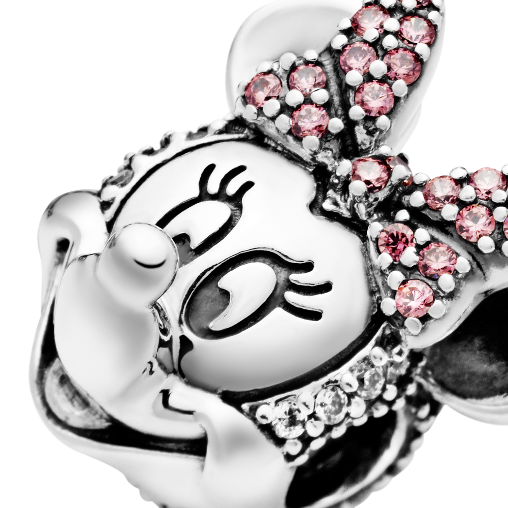 Talisman cu fixare ușoară tip pavé Funda roz a lui Minnie Mouse de la Disney, Pandora