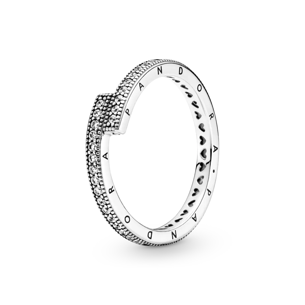 Inel cu model suprapus strlucitor din argint 925, Pandora
