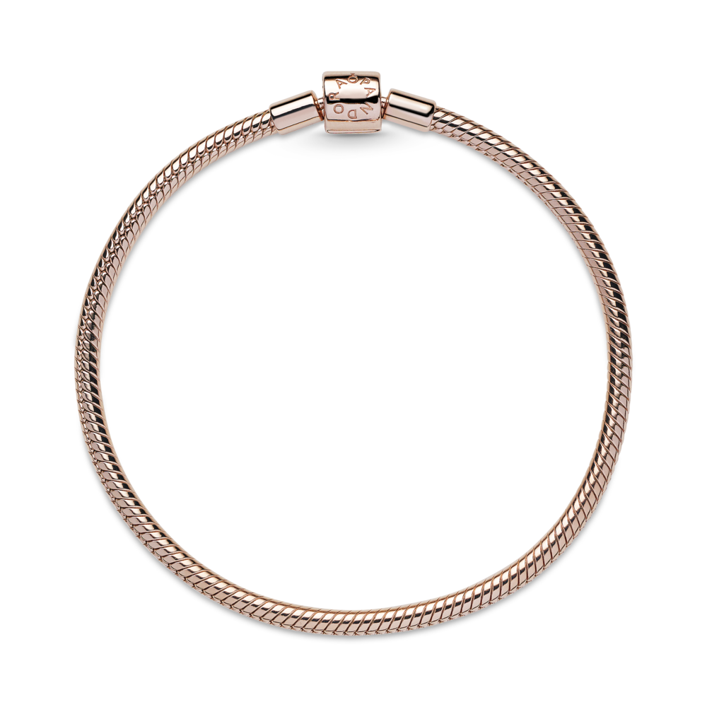Brățară Pandora Moments placată cu aur roz de 14k, lanț clasic cu sistem de închidere cilindric