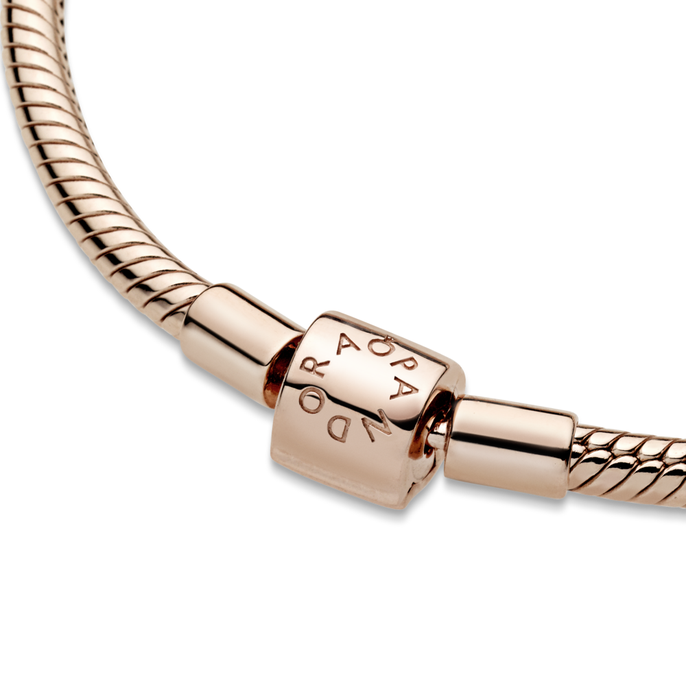 Brățară Pandora Moments placată cu aur roz de 14k, lanț clasic cu sistem de închidere cilindric