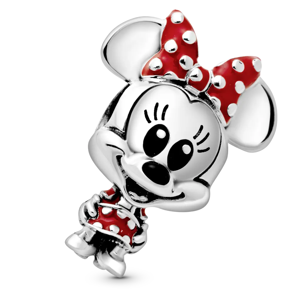 Talisman cu Minnie Mouse de la Disney cu rochiță și fundă cu buline, Pandora