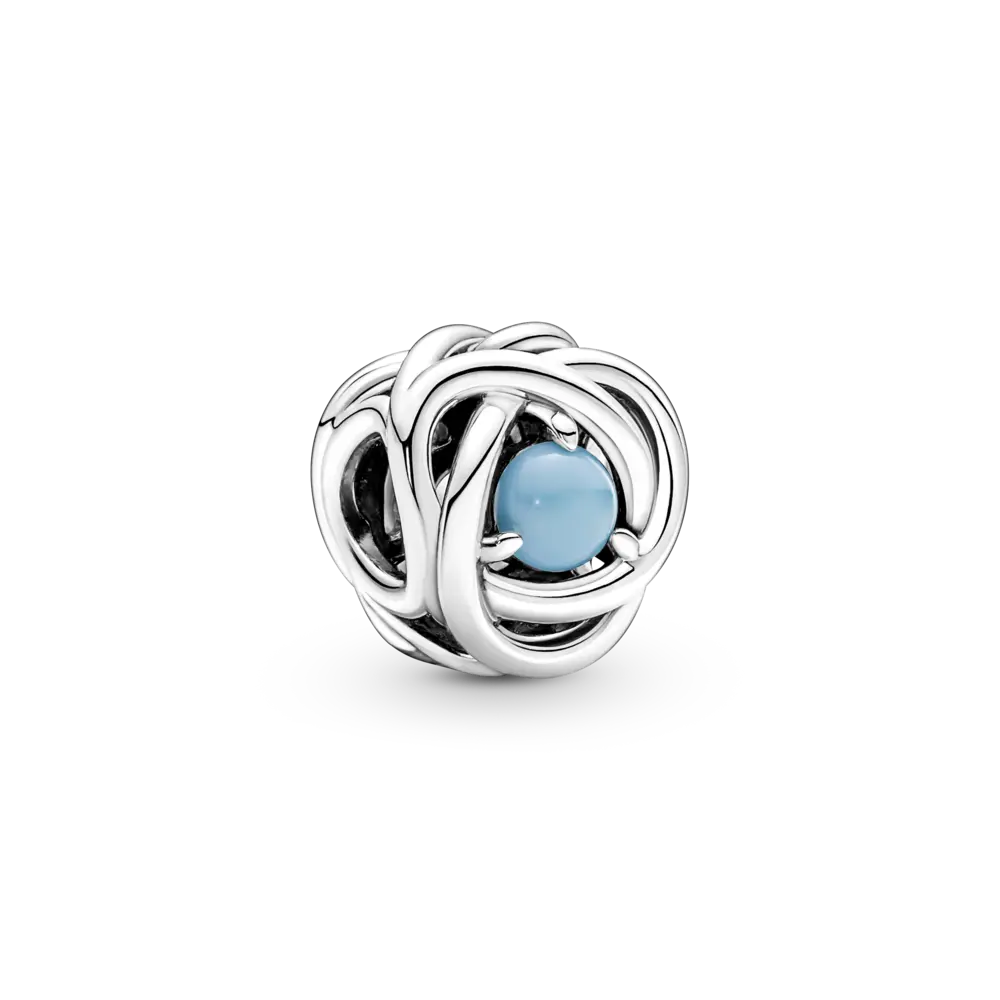 Talisman cu cerc Eternitate în nuanța albastru turcoaz - Pandorastore Romania