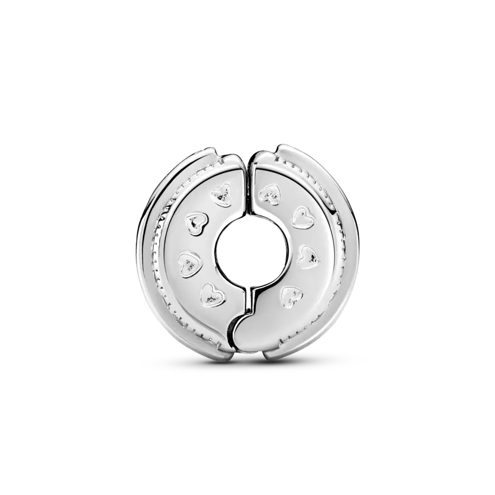 Talisman cu fixare rapidă cu logo Pandora și linii pavé strălucitoare din Argint 925 - Pandorastore Romania