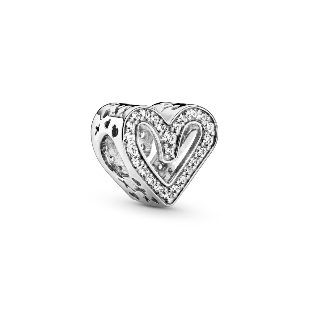 Talisman cu inimioară strălucitoare în stil liber, Pandora