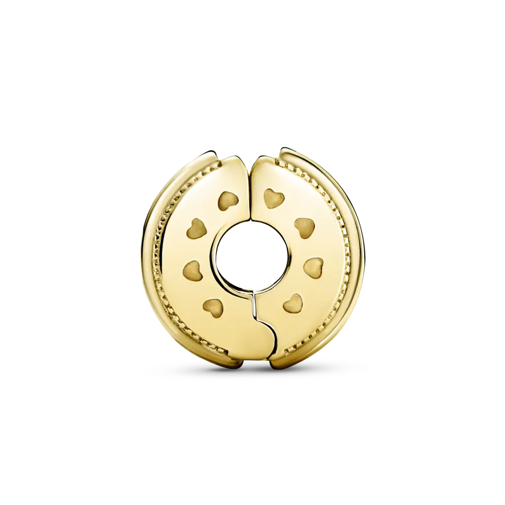 Talisman placat cu aur de 14k cu fixare rapidă cu logo Pandora și linii pavé strălucitoare - Pandorastore Romania