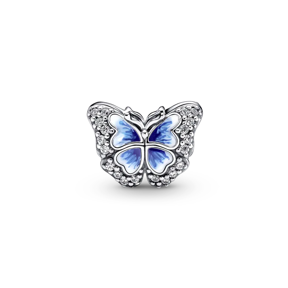 Talisman strălucitor cu fluture albastru - Pandorastore Romania